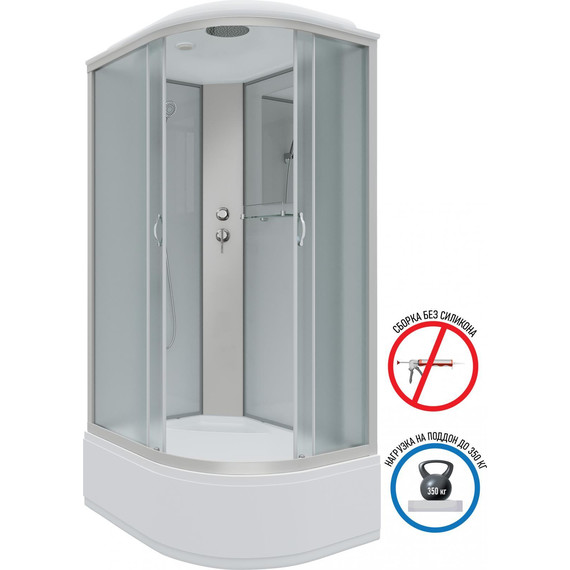 Душевая кабина Niagara Classic 120x80 см NG-2310-14L, серебро/матовое (безсиликоновая сборка) - 2 Душевая кабина Niagara Classic 120x80 см NG-2310-14L, серебро/матовое (безсиликоновая сборка) фото 2