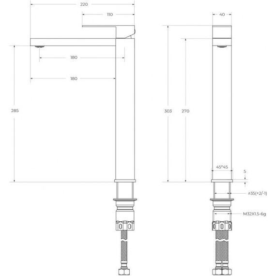 Смеситель для раковины высокий Cezares SLIDER-LC-GM-W0, оружейная сталь, Цвет производителя: оружейная сталь фото 5