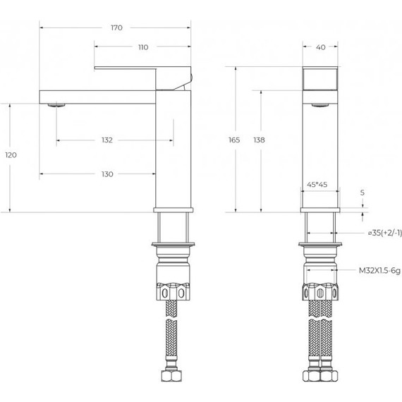 Смеситель для раковины Cezares SLIDER-LS-GM, оружейная сталь, Цвет производителя: оружейная сталь фото 5