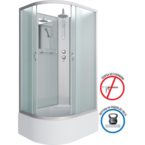 Душевая кабина Niagara Classic 120x80 см NG-2310-14RBKT, серебро/матовое (безсиликоновая сборка) фото 2
