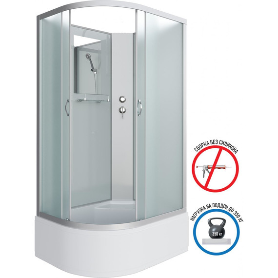 Душевая кабина Niagara Classic 120x80 см NG-2310-14RBK, серебро/матовое (безсиликоновая сборка) - 2 Душевая кабина Niagara Classic 120x80 см NG-2310-14RBK, серебро/матовое (безсиликоновая сборка) фото 2