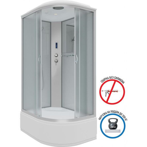 Душевая кабина Niagara Classic 120x80 см NG-2310-14LP, серебро/матовое (безсиликоновая сборка) фото 2