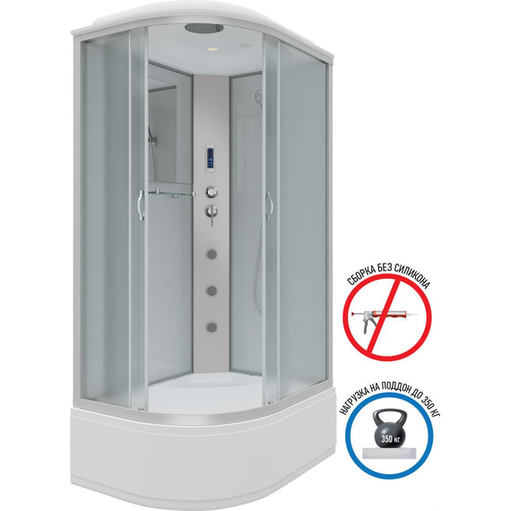 Гидробокс Niagara Classic 120x80 см NG-2310-14RF, серебро/матовое (безсиликоновая сборка) фото 2