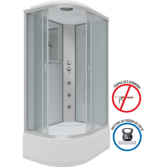 Гидробокс Niagara Classic 120x80 см NG-2310-14RG, серебро/матовое фото 2