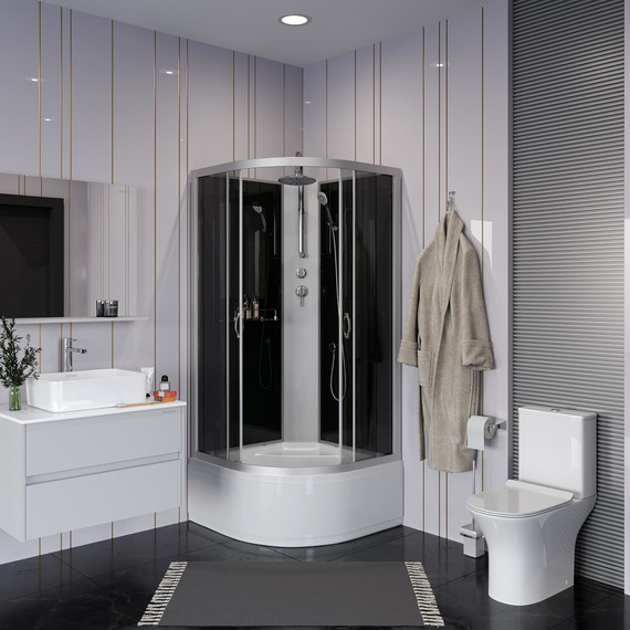 Душевая кабина Niagara Classic 100x100 см NG-2509-14BKT, серебро/тонированное (безсиликоновая сборка) - 3 Душевая кабина Niagara Classic 100x100 см NG-2509-14BKT, серебро/тонированное (безсиликоновая сборка) фото 3