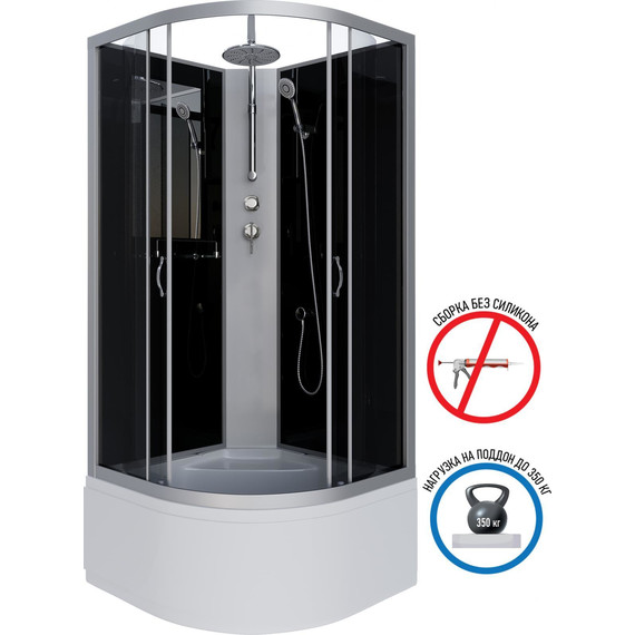 Душевая кабина Niagara Classic 100x100 см NG-2509-14BKT, серебро/тонированное (безсиликоновая сборка) - 2 Душевая кабина Niagara Classic 100x100 см NG-2509-14BKT, серебро/тонированное (безсиликоновая сборка) фото 2