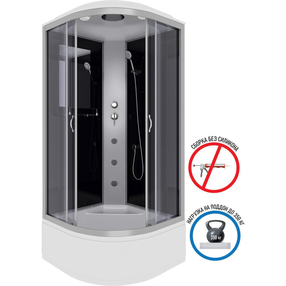 Гидробокс Niagara Classic 100x100 см NG-2509-14G, серебро/тонированное фото 2