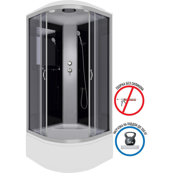 Душевая кабина Niagara Classic 100x100 см NG-2509-14, серебро/тонированное (безсиликоновая сборка) - 2 Душевая кабина Niagara Classic 100x100 см NG-2509-14, серебро/тонированное (безсиликоновая сборка) фото 2
