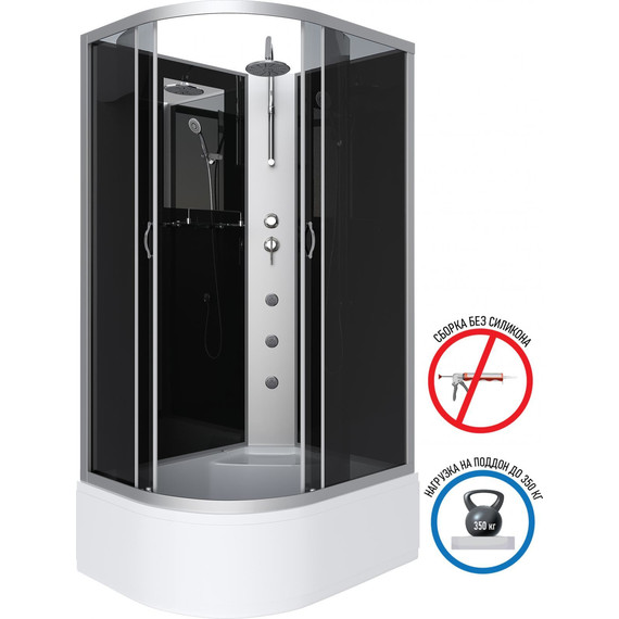 Гидробокс Niagara Classic 120x80 см NG-2510-14RBKTG, серебро/тонированное (безсиликоновая сборка) - 2 Гидробокс Niagara Classic 120x80 см NG-2510-14RBKTG, серебро/тонированное (безсиликоновая сборка) фото 2