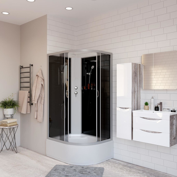 Душевая кабина Niagara Classic 120x80 см NG-2510-14LBK, серебро/тонированное (безсиликоновая сборка) фото 3