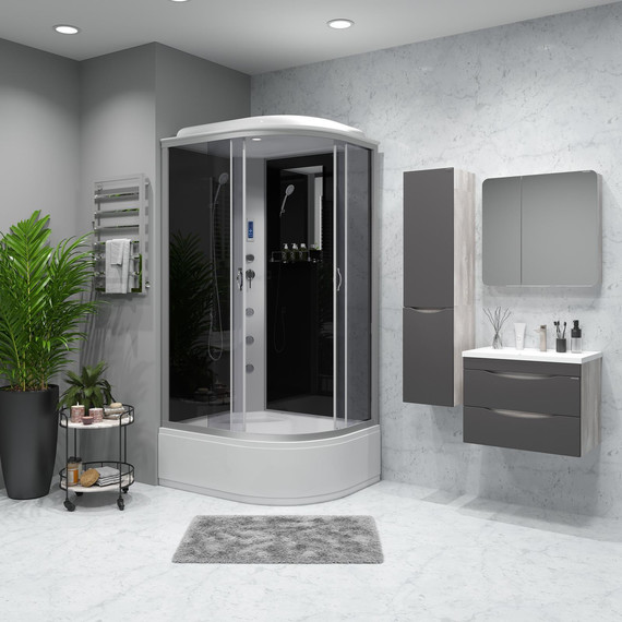 Гидробокс Niagara Classic 120x80 см NG-2510-14LF, серебро/тонированное (безсиликоновая сборка) фото 3