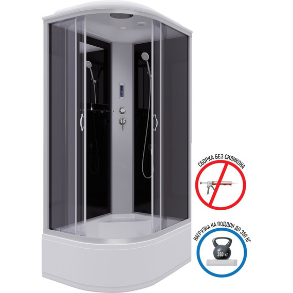 Душевая кабина Niagara Classic 120x80 см NG-2510-14RP, серебро/тонированное (безсиликоновая сборка) фото 2