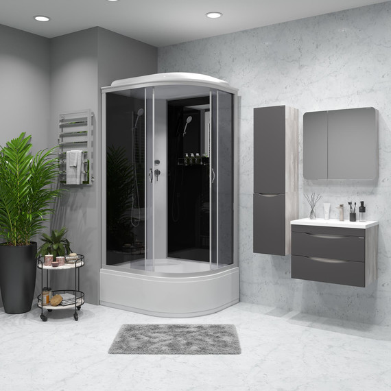 Душевая кабина Niagara Classic 120x80 см NG-2510-14L, серебро/тонированное (безсиликоновая сборка) фото 3