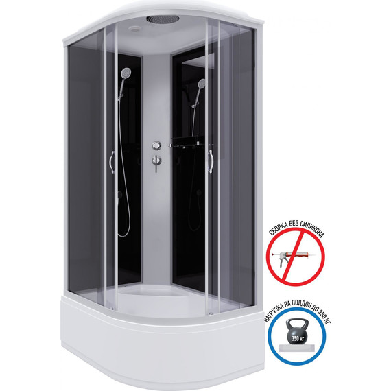 Душевая кабина Niagara Classic 120x80 см NG-2510-14L, серебро/тонированное (безсиликоновая сборка) фото 2