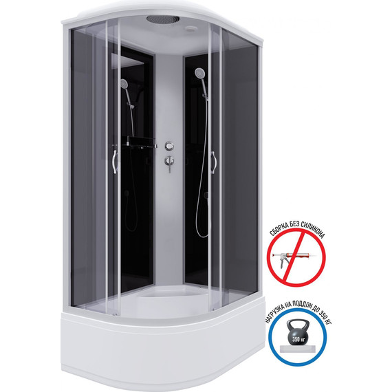 Душевая кабина Niagara Classic 120x80 см NG-2510-14R, серебро/тонированное (безсиликоновая сборка) - 2 Душевая кабина Niagara Classic 120x80 см NG-2510-14R, серебро/тонированное (безсиликоновая сборка) фото 2