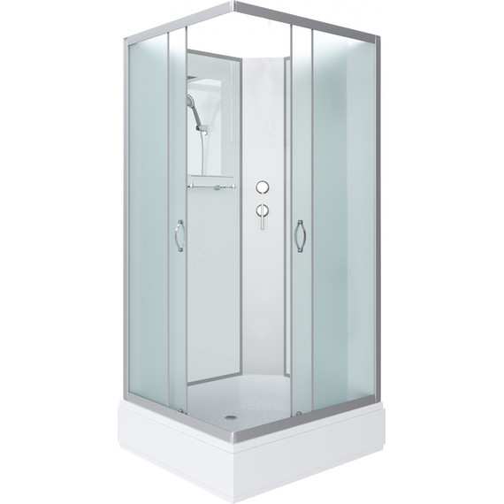 Душевая кабина Niagara Classic 100x80 см NG-33084-14QBK, серебро/матовое (безсиликоновая сборка) фото 