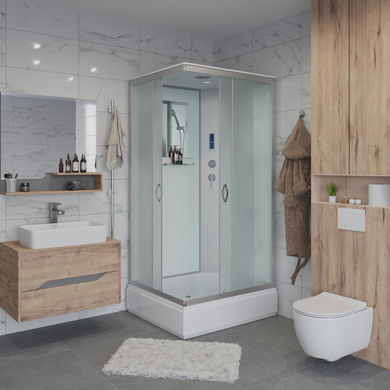 Душевая кабина Niagara Classic 100x80 см NG-33084-14QP, серебро/матовое (безсиликоновая сборка) фото 3