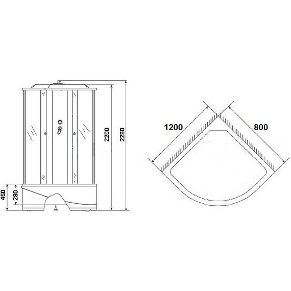 Душевая кабина Niagara Classic 120x80 см NG-3320-14R, хром/матовое (безсиликоновая сборка) фото 4