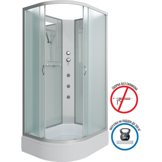 Гидробокс Niagara Classic 110x80 см NG-33184-14RBKG, серебро/матовое (безсиликоновая сборка) фото 2