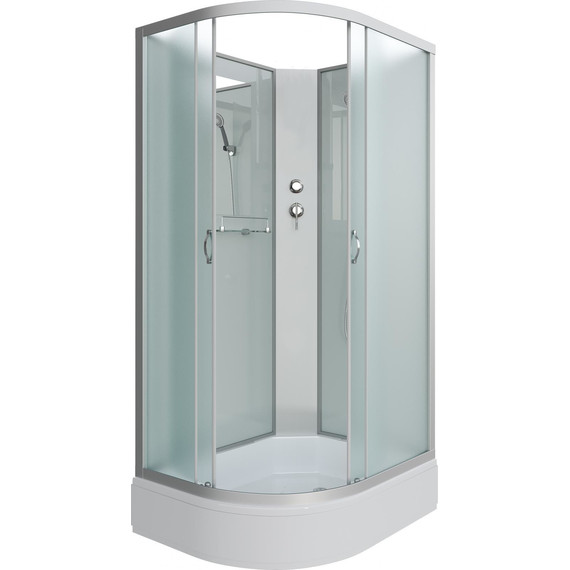 Душевая кабина Niagara Classic 110x80 см NG-33184-14RBK, серебро/матовое (безсиликоновая сборка) фото 