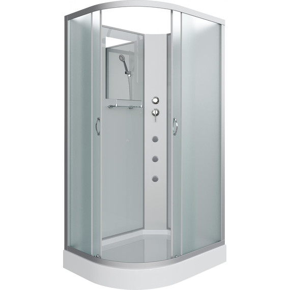 Гидробокс Niagara Classic 120x80 см NG-3312-14RBKG, серебро/матовое (безсиликоновая сборка) фото 