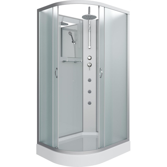 Гидробокс Niagara Classic 120x80 см NG-3312-14RBKTG, серебро/матовое (безсиликоновая сборка) фото 