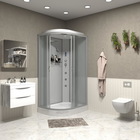 Гидробокс Niagara Classic 120x80 см NG-3312-14RF, серебро/матовое (безсиликоновая сборка) - 3 Гидробокс Niagara Classic 120x80 см NG-3312-14RF, серебро/матовое (безсиликоновая сборка) фото 3