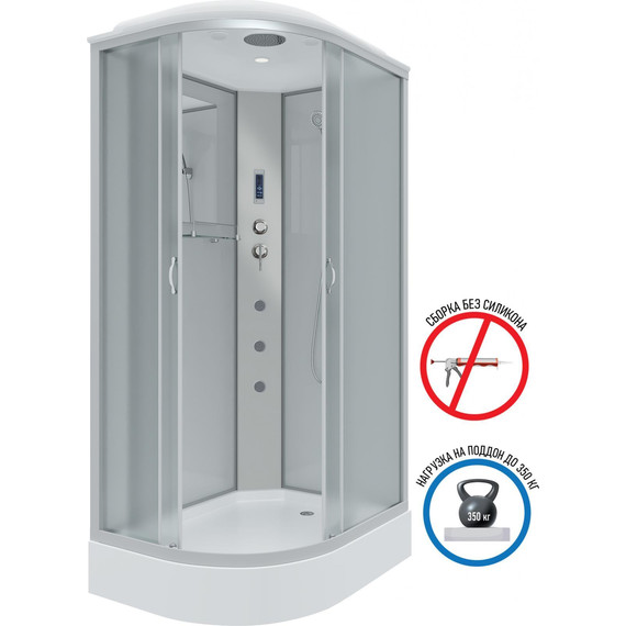 Гидробокс Niagara Classic 120x80 см NG-3312-14RF, серебро/матовое (безсиликоновая сборка) - 2 Гидробокс Niagara Classic 120x80 см NG-3312-14RF, серебро/матовое (безсиликоновая сборка) фото 2