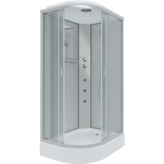 Гидробокс Niagara Classic 120x80 см NG-3312-14RG, серебро/матовое (безсиликоновая сборка) фото 