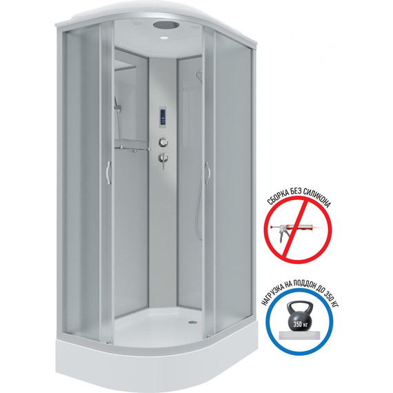 Душевая кабина Niagara Classic 120x80 см NG-3312-14RP, серебро/матовое (безсиликоновая сборка) фото 2