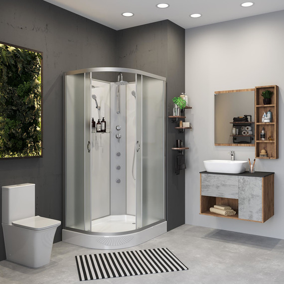 Гидробокс Niagara Classic 120x80 см NG-3312-14RBKTG, серебро/матовое (безсиликоновая сборка) фото 3