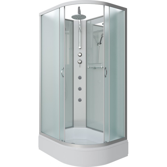 Гидробокс Niagara Classic 90x80 см NG-33984-14LBKTG, серебро/матовое (безсиликоновая сборка) фото 