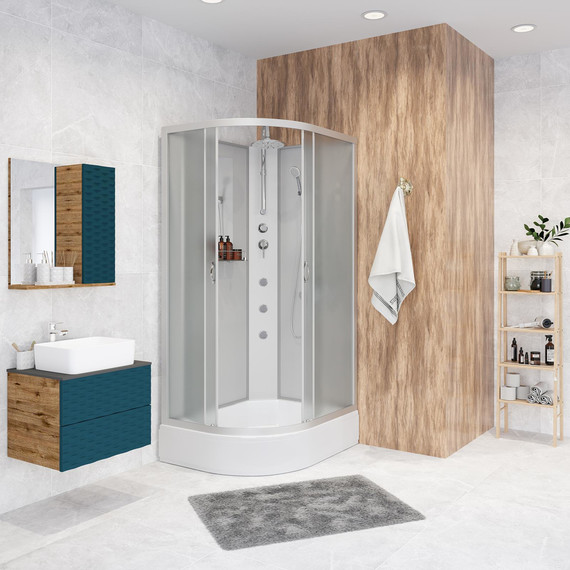 Гидробокс Niagara Classic 90x70 см NG-33974-14RBKTG, серебро/матовое (безсиликоновая сборка) фото 3