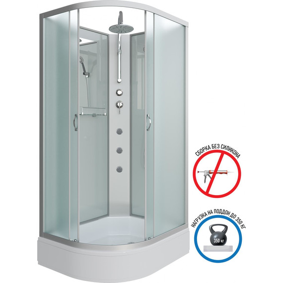 Гидробокс Niagara Classic 120x90 см NG-33294-14RBKTG, серебро/матовое (безсиликоновая сборка) - 2 Гидробокс Niagara Classic 120x90 см NG-33294-14RBKTG, серебро/матовое (безсиликоновая сборка) фото 2