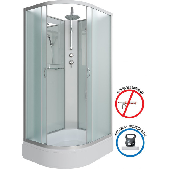 Душевая кабина Niagara Classic 120x90 см NG-33294-14RBKT, серебро/матовое (безсиликоновая сборка) - 2 Душевая кабина Niagara Classic 120x90 см NG-33294-14RBKT, серебро/матовое (безсиликоновая сборка) фото 2