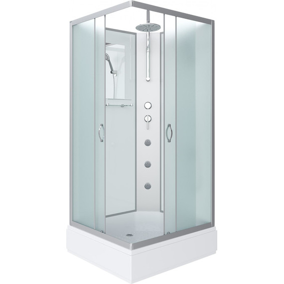 Гидробокс Niagara Classic 90x80 см NG-33984-14QBKTG, серебро/матовое (безсиликоновая сборка) фото 