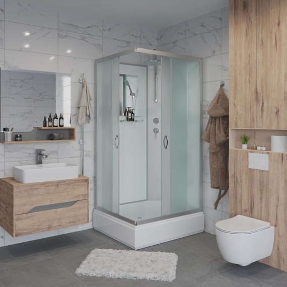 Душевая кабина Niagara Classic 90x80 см NG-33984-14QBKT, серебро/матовое (безсиликоновая сборка) фото 3