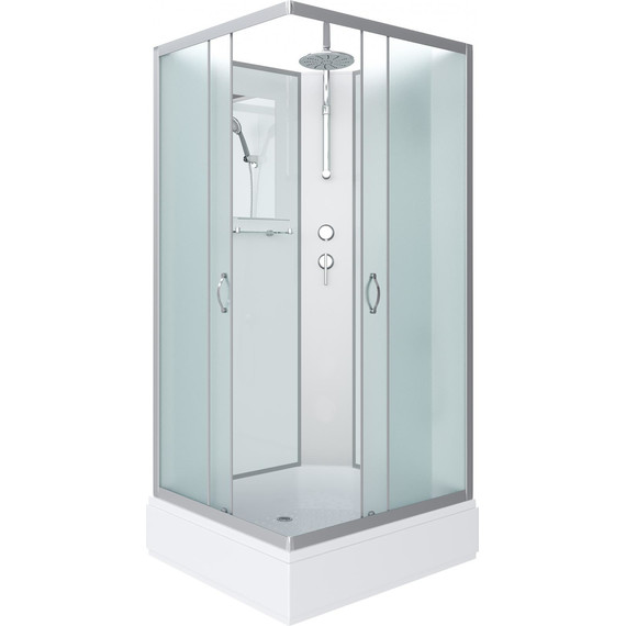 Душевая кабина Niagara Classic 90x80 см NG-33984-14QBKT, серебро/матовое (безсиликоновая сборка) фото 