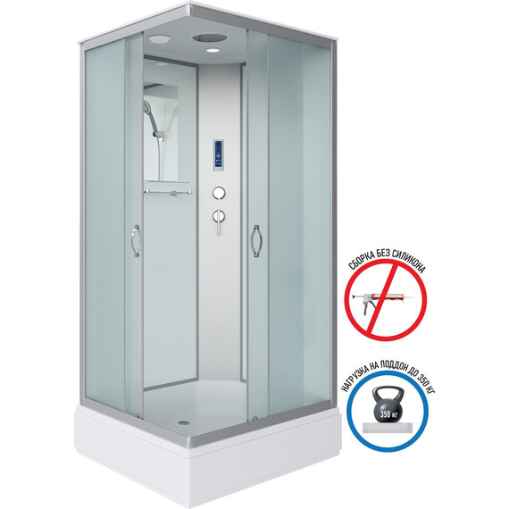 Душевая кабина Niagara Classic 90x70 см NG-33974-14QP, серебро/матовое (безсиликоновая сборка) фото 2