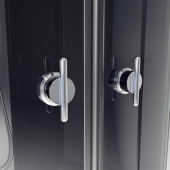 Душевая кабина Niagara Eco 90x90 см NG-4501-14, с мелким поддоном 13см, профиль хром, стекло тонированное (безсиликоновая сборка) фото 10