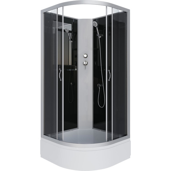 Душевая кабина Niagara Classic 100x100 см NG-3502-14BK, серебро/тонированное (безсиликоновая сборка) фото 