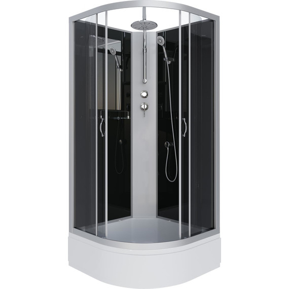 Душевая кабина Niagara Classic 100x100 см NG-3502-14BKT, серебро/тонированное (безсиликоновая сборка) фото 