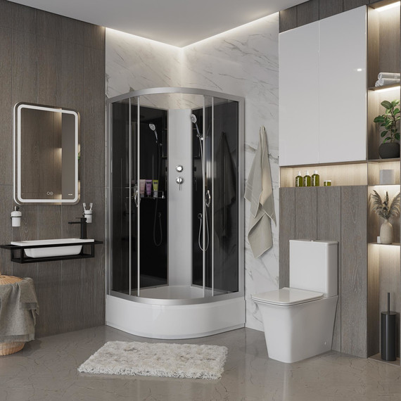 Душевая кабина Niagara Classic 100x100 см NG-3502-14BK, серебро/тонированное (безсиликоновая сборка) - 3 Душевая кабина Niagara Classic 100x100 см NG-3502-14BK, серебро/тонированное (безсиликоновая сборка) фото 3