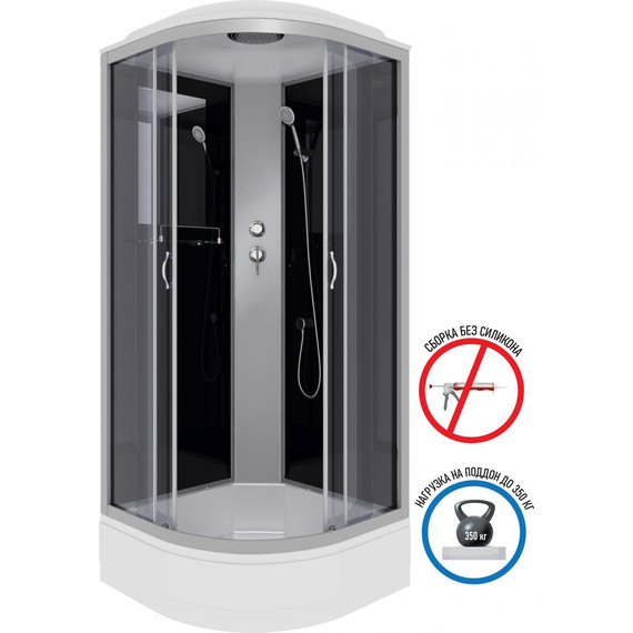 Душевая кабина Niagara Classic 100x100 см NG-3502-14, серебро/тонированное (безсиликоновая сборка) - 2 Душевая кабина Niagara Classic 100x100 см NG-3502-14, серебро/тонированное (безсиликоновая сборка) фото 2