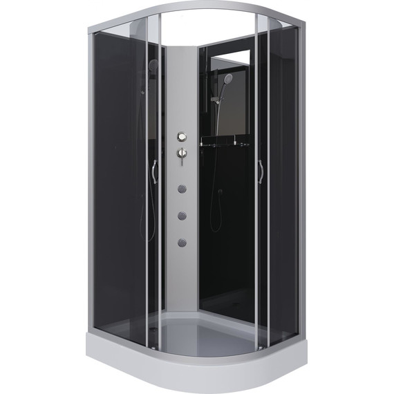Гидробокс Niagara Classic 120x80 см NG-3512-14LBKG, серебро/тонированное (безсиликоновая сборка) фото 