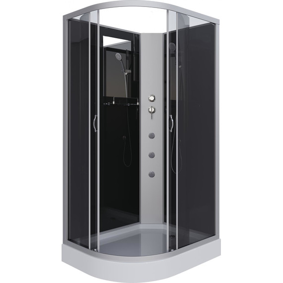 Гидробокс Niagara Classic 120x80 см NG-3512-14RBKG, серебро/тонированное (безсиликоновая сборка) фото 