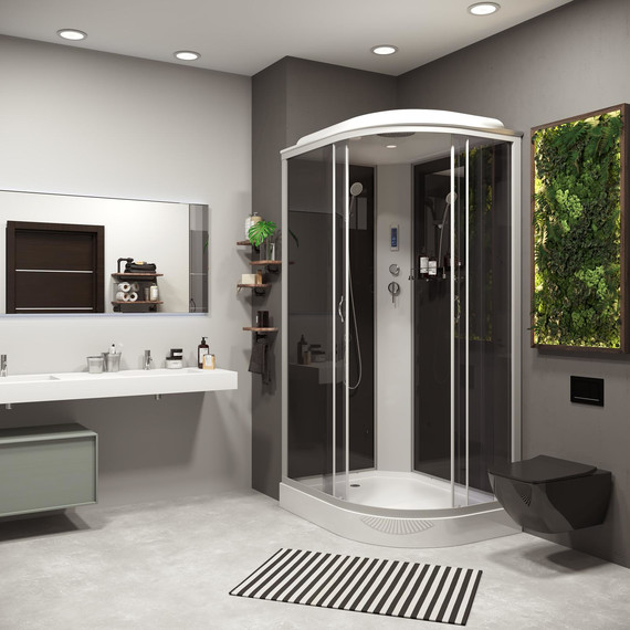 Душевая кабина Niagara Classic 120x80 см NG-3512-14LP, серебро/тонированное (безсиликоновая сборка) фото 3