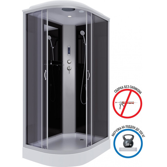 Душевая кабина Niagara Classic 120x80 см NG-3512-14RP, серебро/тонированное (безсиликоновая сборка) фото 2