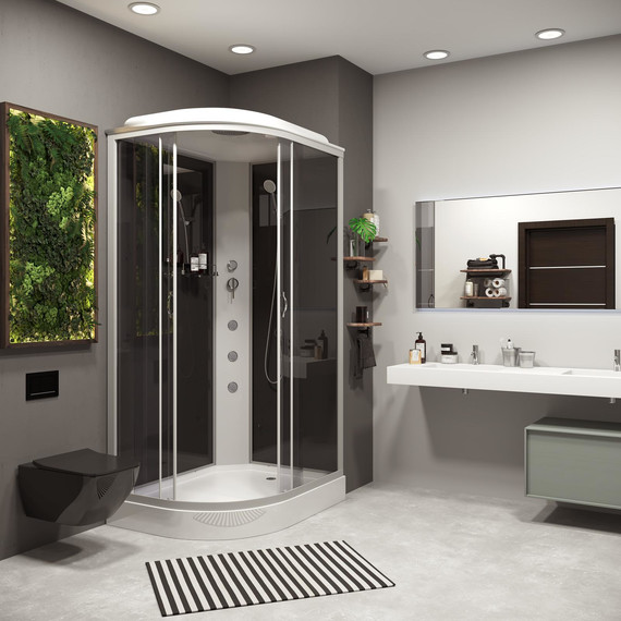 Гидробокс Niagara Classic 120x80 см NG-3512-14RG, серебро/тонированное (безсиликоновая сборка) фото 3