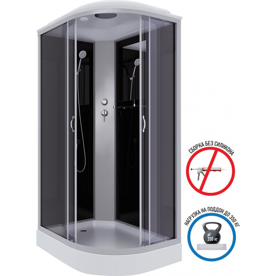 Душевая кабина Niagara Classic 120x80 см NG-3512-14L, серебро/тонированное (безсиликоновая сборка) фото 2